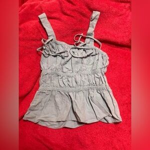 Gray Women's Ruffled Top